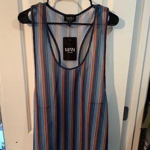 BoohooMAN mesh festival tank-top